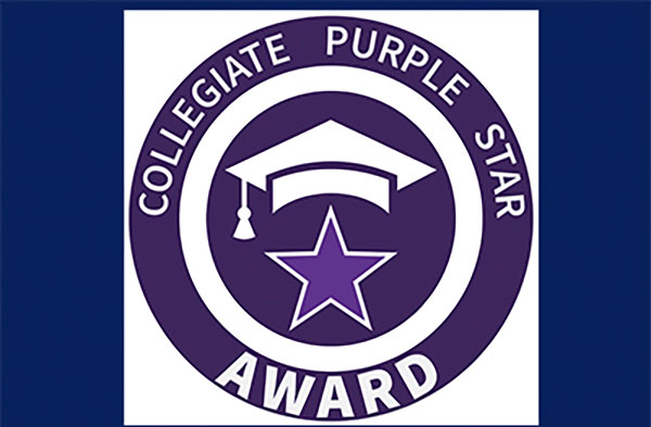 Collegiate purple star award logo