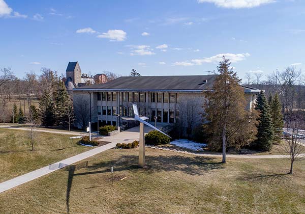 Drone view of Hoyt Hall