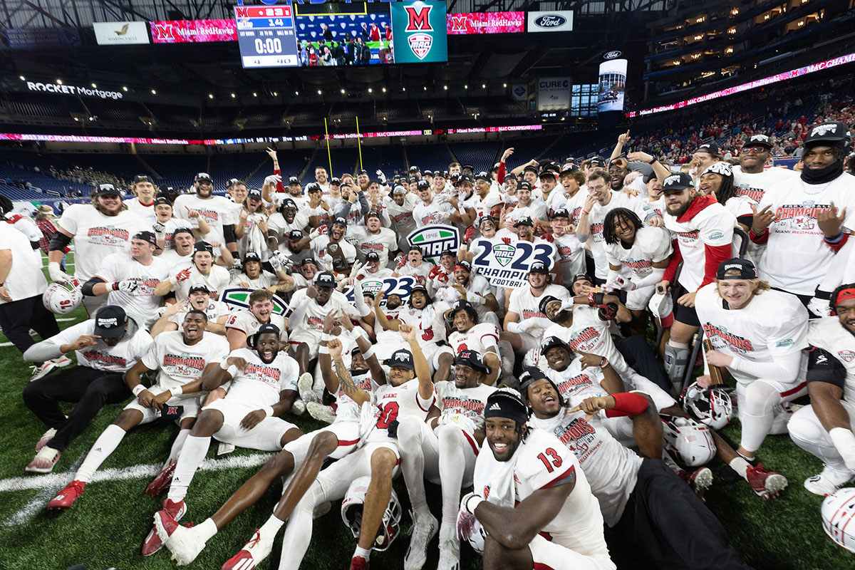 The 2023 MAC champion Miami RedHawks.