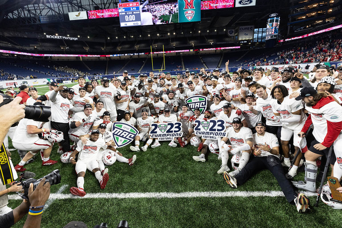 Miami University football team after winning the MAC championship