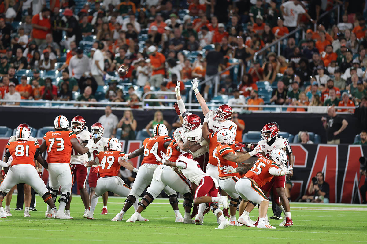 Miami football team plays against University of Miami