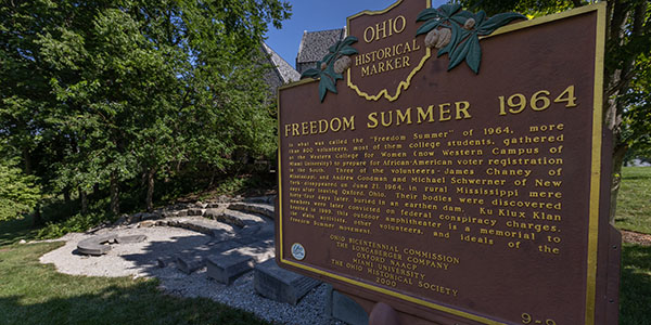 Freedom Summer memorial on Miami University's Western campus