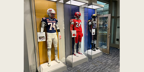 The Western College football uniform worn by the Miami University football team for Homecoming 2024 are now on display in the College Football Hall of Fame in Atlanta.