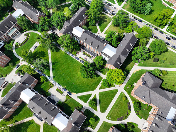 aerial of campus