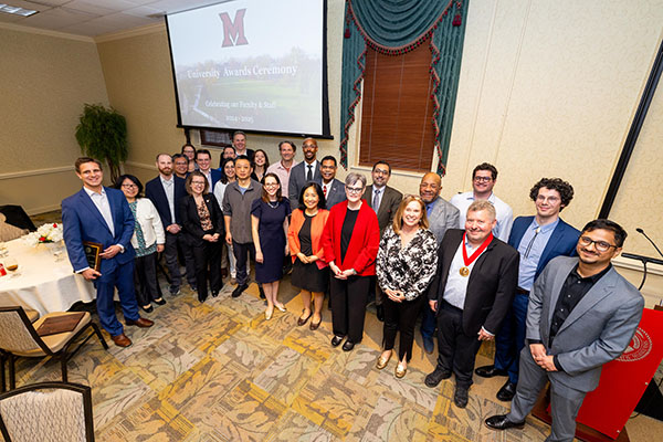Recipients from the 2025 University Awards Ceremony at Marcum Conference Center