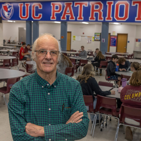 Bill Renwick stands in the cafeteria at Union County Middle School.