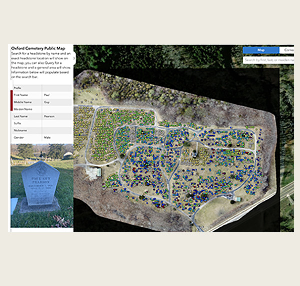 page view of Oxford Cemetery public map