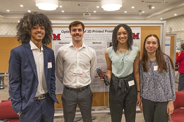 Miami University students Dru Frazier, Tim Archibald, Ruby Davis, and Eva Goorskey