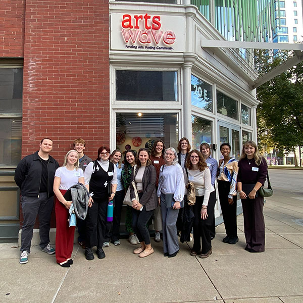Miami University students participating in Arts in Action: Cincy Spotlight – Career Trek Trip