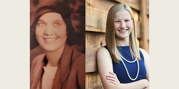 Lauren Skelly, right, and her great-grandmother 