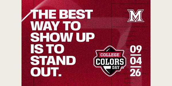 College Colors Day logo with words the best way to show up is to stand out and the date 9 04 26